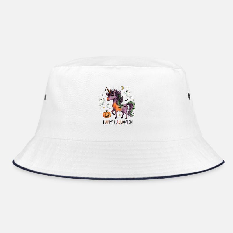 Halloween Einhorn - Bucket Hat - Weiß/Navy