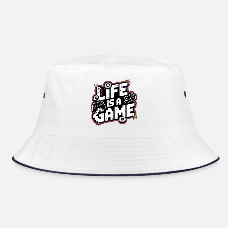 LIFE IS A GAME Pixel Graphic, Love Gaming  Bucket Hat