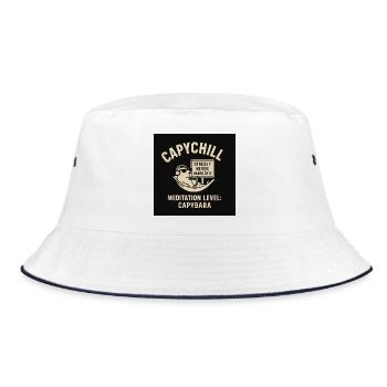CapyChill Stress-Free Relax Shirt - Bucket Hat - white/navy - Front