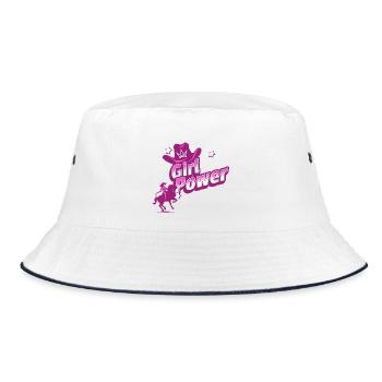 Girl Power - Horseback riding and Radiance - Bucket Hat - white/navy - Front