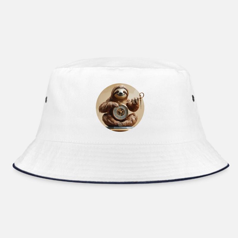 Charming sloth with clock motif Bucket Hat