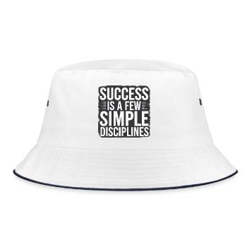 Inspirational Success Quote Typography - Bucket Hat - white/navy - Front