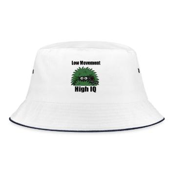 Low Movement – High IQ Gamer Design - Bucket Hat - white/navy - Front