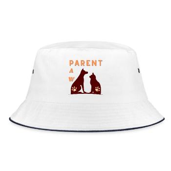 Dog & CAT Pet T-shirt for Animal Lovers - Bucket Hat - white/navy - Front