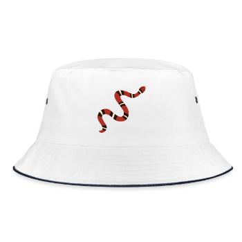 Rusty Kingsnake Illustration - Bucket Hat - white/navy - Front