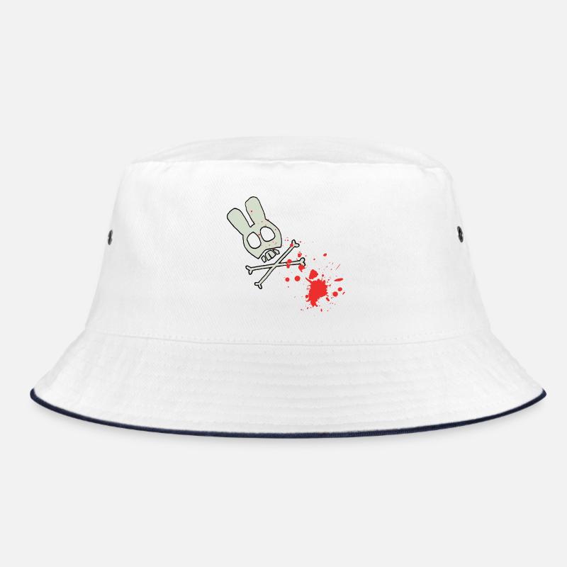 Schädelskelett mit Blutspritzern Bucket Hat