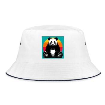 panda - Bucket Hat - white/navy - Front