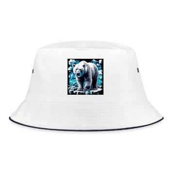 polar bear - Bucket Hat - white/navy - Front