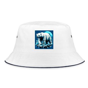 polar bear - Bucket Hat - white/navy - Front