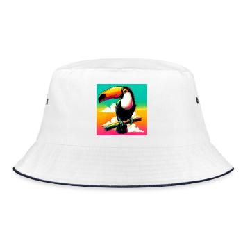Tukan - Bucket Hat - Weiß/Navy - Vorne