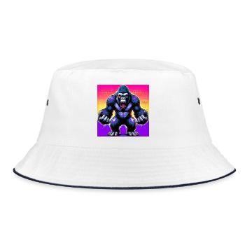 Gorilla - Bucket Hat - Weiß/Navy - Vorne