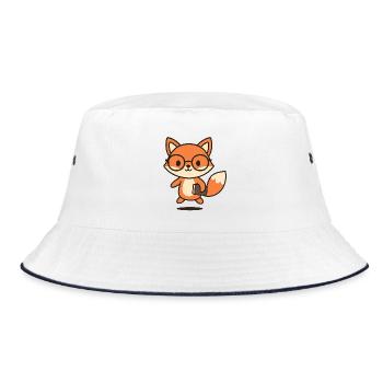 Mignon renard intelligent avec des lunettes et un livre - Bob - blanc/marine - Devant