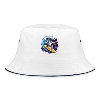 Weltraum-Astronaut auf Surfbrettern - Bucket Hat - Weiß/Navy - Vorne