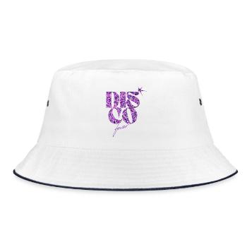 Glitzerndes Disco Love Emblem - Bucket Hat - Weiß/Navy - Vorne