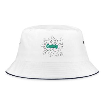 Luminous caddy lettering with stars - Bucket Hat - white/navy - Front