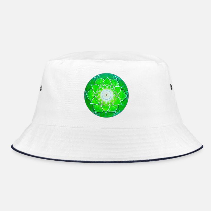 Mandala vert vif avec des feuilles vertes - Bob - blanc/marine