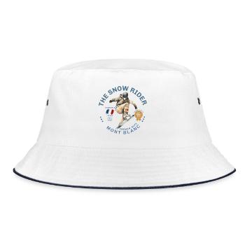 Mont Blanc skier in action in Chamonix - Bucket Hat - white/navy - Front