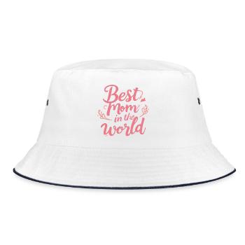 Herzige Muttertagsbotschaft - Bucket Hat - Weiß/Navy - Vorne