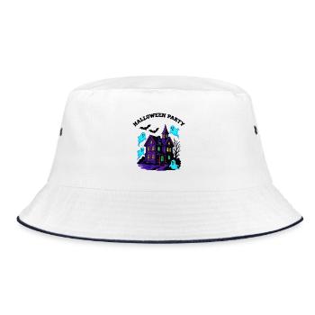 Spukhaus Halloween - Bucket Hat - Weiß/Navy - Vorne