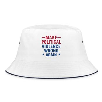 Politische Gewalt wieder falsch machen - Bucket Hat - Weiß/Navy - Vorne