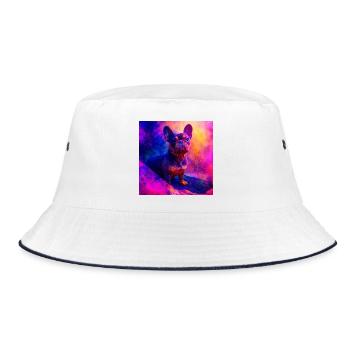 Bouledogue français coloré Art Design - Bob - blanc/marine - Devant