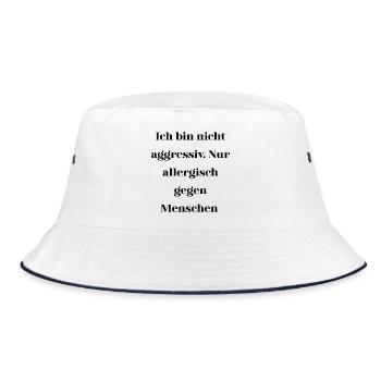 Sarcasm not aggressive - Bucket Hat - white/navy - Front