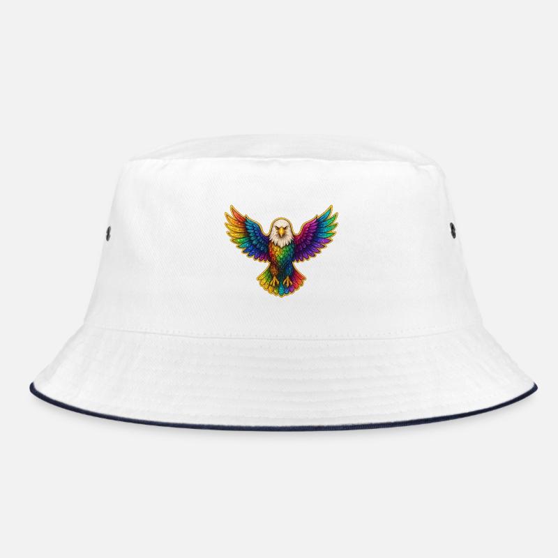 Rainbow Eagle Wing Art Bucket Hat