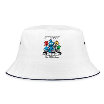 Emergency emotional castling - Bucket Hat - white/navy - Front