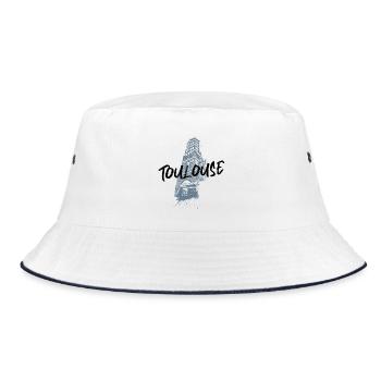 Illustration monochrome Toulouse Saint-Nicolas - Bucket Hat - white/navy - Front