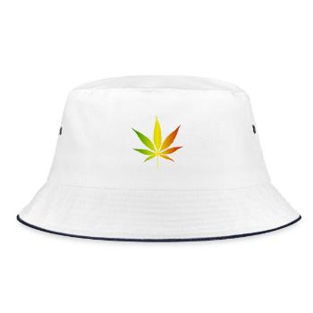 Feuille de cannabis dégradée rasta - Bob - blanc/marine - Devant