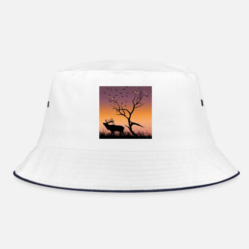 Sunset Nature - Bucket Hat - white/navy