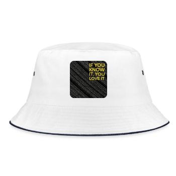 If u know it, you love it - Bucket Hat - Weiß/Navy - Vorne