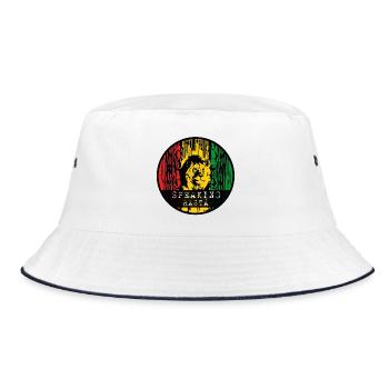 Löwe im Rasta Stil - Bucket Hat - Weiß/Navy - Vorne