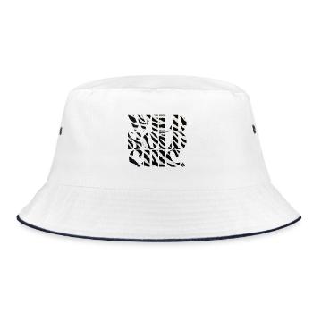 Wild Bold Chic Zebra Typography - Bucket Hat - white/navy - Front