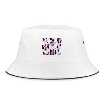 Wild Bold Chic Camo Typography - Bucket Hat - white/navy - Front