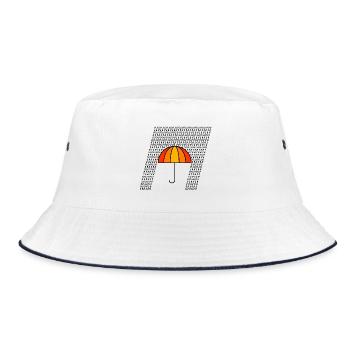 Typo Rain - Bucket Hat - white/navy - Front