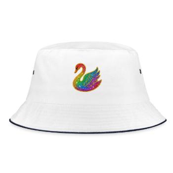 Cygne scintillant arc-en-ciel - Bob - blanc/marine - Devant