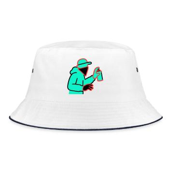 Neon Graffiti Sprayer - Bucket Hat - white/navy - Front