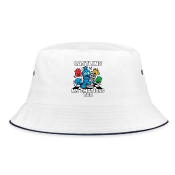 Auch meine Gefühle rochade - Bucket Hat - Weiß/Navy - Vorne