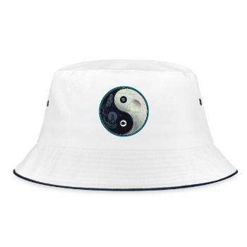 Millenium_falcon_and_death_star_Yin_Yang - Bucket Hat - white/navy - Front