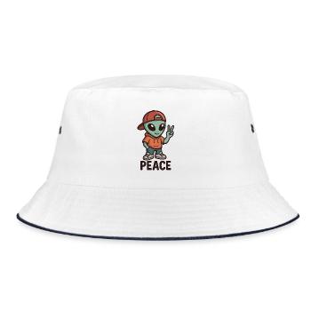 Alien Peace Sign Streetwear - Bob - blanc/marine - Devant
