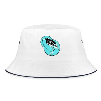 Nicht alle Helden Reiher tragen Umhänge Lustiges Vogel-Wortspiel - Bucket Hat - Weiß/Navy - Vorne