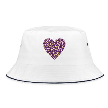 Motif cœur léopard violet - Bob - blanc/marine - Devant