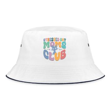 mom life graphic tee - Bucket Hat - Weiß/Navy - Vorne