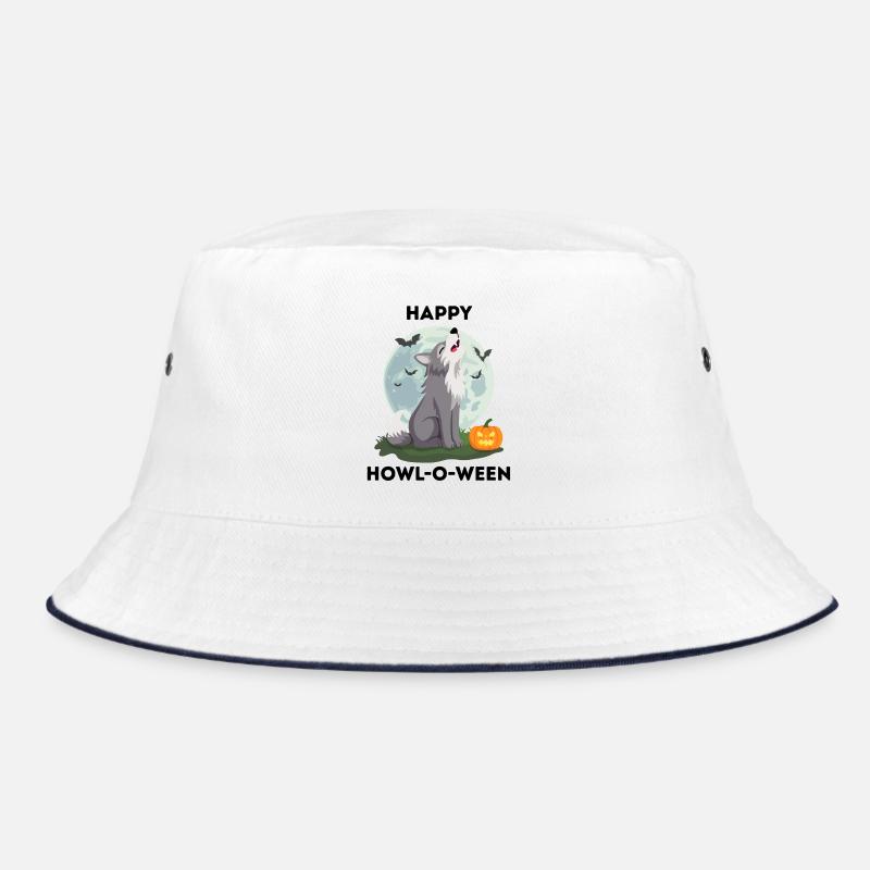 Happy Howl-o-ween – Wolf Halloween Wortspiel Bucket Hat