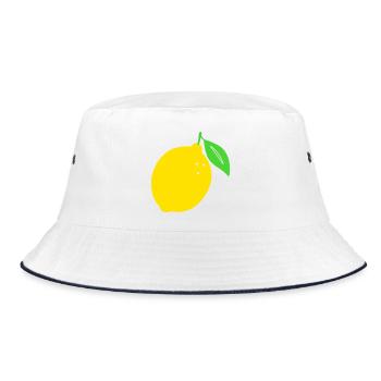 Lemon Flat Print Design - Bucket Hat - white/navy - Front
