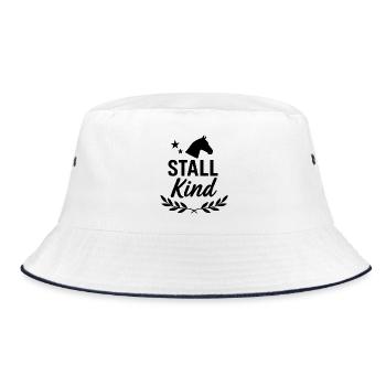 Horse, stable child, funny - Bucket Hat - white/navy - Front