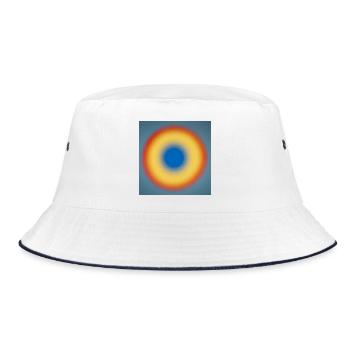 Blue circle_001 - Bucket Hat - white/navy - Front