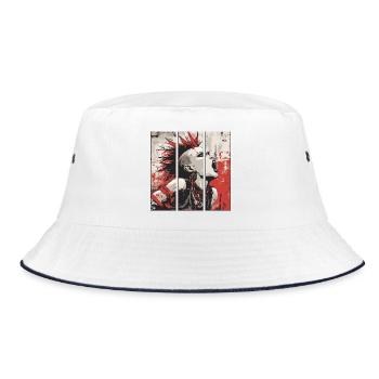 Punk Rock Girl - Bucket Hat - white/navy - Front