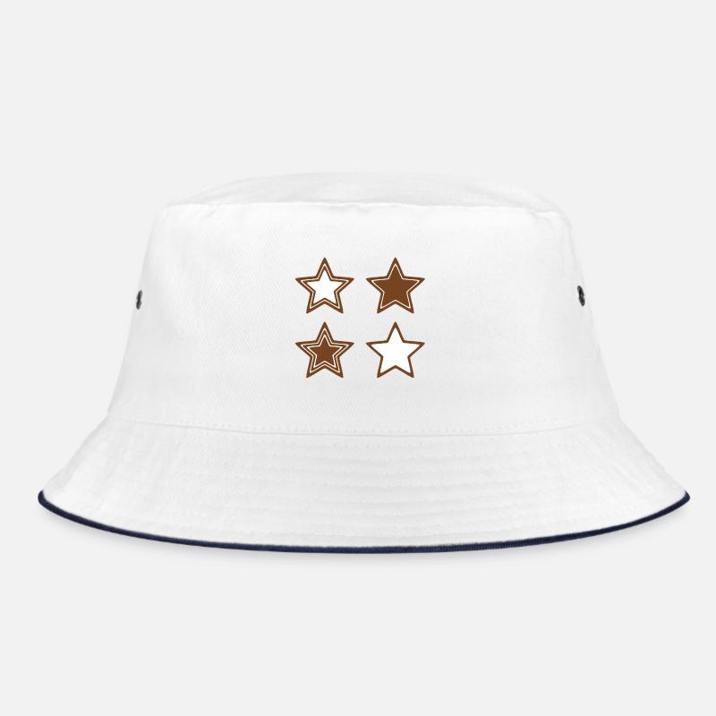 Brown Star Cookies with White Icing Bucket Hat